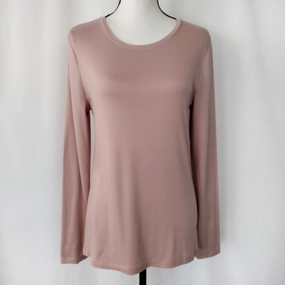 A New Day Mauve Modal and Pima Cotton Blend Long Sleeve Tee